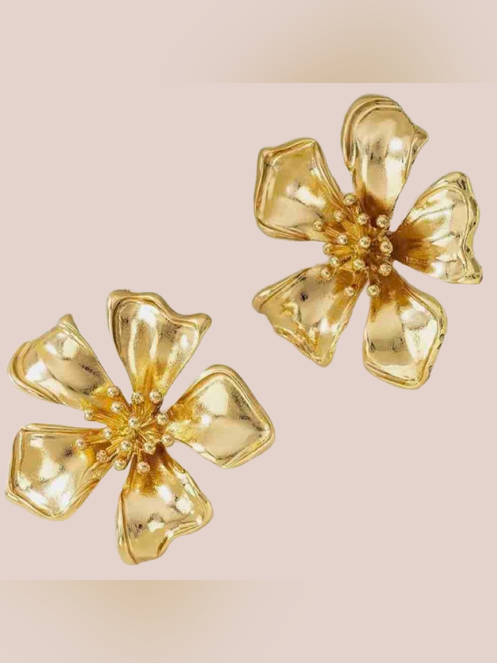 Gold Flower Stud Earrings